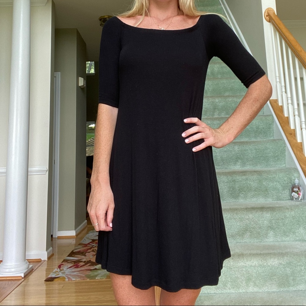 Old navy, black, strapless, quarter sleeve, dress